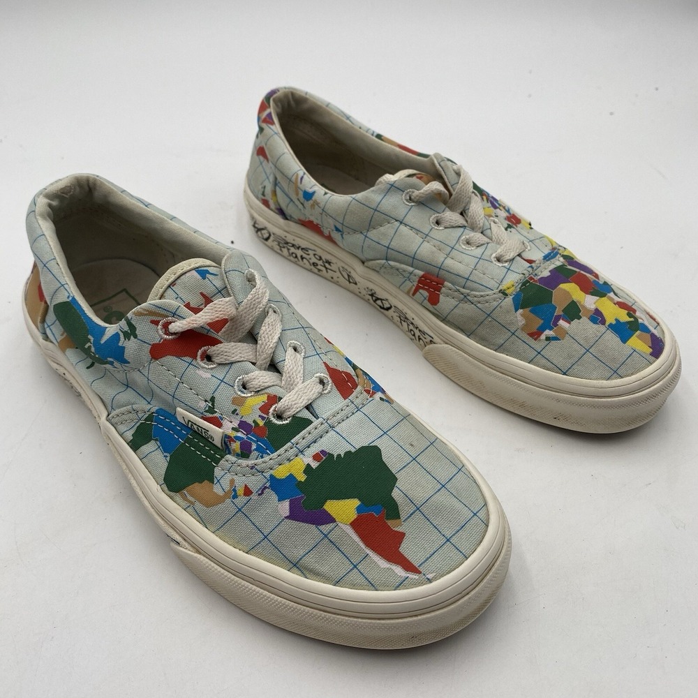 Vans Era X Save Our Planet‎ World Map Mens Women's Size 6.5 Skate Shoes Lace Up